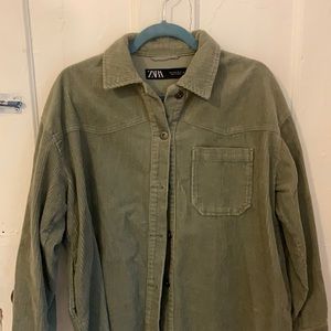 ZARA corduroy jacket size S, green